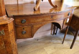 A Regency mahogany bowfront sideboard W.105cm