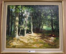 V.M. oil on canvas, Stanmer Park, Brighton, initialled, formerly owned by Cecil Rochfort D'Oyly John