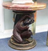 A pair of 19th century blackamoors with simulated marble table tops