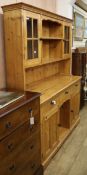 A pine dresser W.156cm