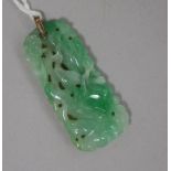 A Chinese jadeite pendant