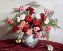 P. Medgycsyoil on canvasStill life of flowers in a Chinese vasesigned and numbered 95050 x 62cm