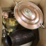 A copper urn, etc.