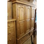 A pine triple wardrobe W.160cm