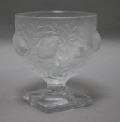 A modern Lalique 'Elisabeth' pattern glass vase, of goblet form on square foot, moulded with