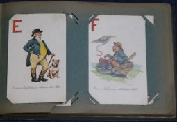 An album of early 20th century and later postcards, including humour and topographical, many used (