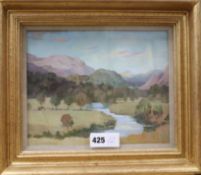 William Dring (1904-1990), oil on board, 'Gwynant Valley', signed 20 x 25cm