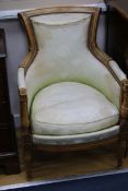 A pair of French beech fauteuil