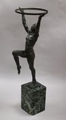 A Max le Verrier bronze model of a dancer, on stand height 63cm