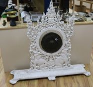 A Burmese white painted teak dinner gong