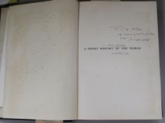 Wells, H.g. - A Short History of The World, quarto, cloth, with presentation inscription by the