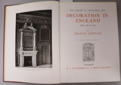 Lenygon, Francis - Decoration in England from 1640-1760, 2nd edition, folio, original cloth,