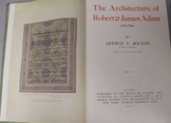 Bolton, Arthur - The Architecture of Robert and James Adam, 1st edition, 2 vols, folio, original