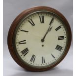 A Victorian mahogany circular dial timepiece