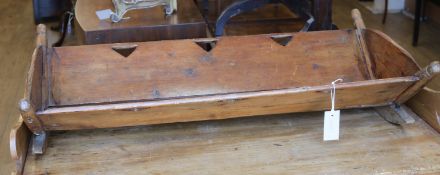 A Swiss treen trug W.88cm