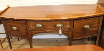 A George III mahogany bow-fronted sideboard fitted three drawers W.188cm