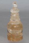 A Chinese rock crystal stupa H.18cm.