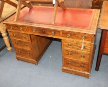 A Victorian mahogany pedestal desk W.125cm