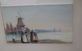 R. Herdman-Smith, pair of watercolours, 'Waiting for the boats, Dordrecht', 24 x 34.5cm