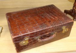 A "Barkers Kensington" crocodile skin case 51 x 35 x 18cm