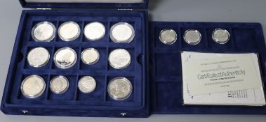 A cased collection of USA 900 standard silver coins