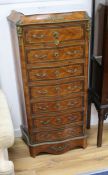 A French transitional style kingwood secretaire a abbatant W.65cm