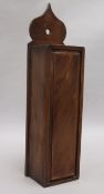 A late Georgian mahogany candle box width 10cm height 43cm