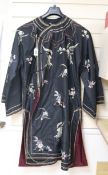 A black silk embroidered robe