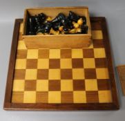 A chess set and board