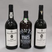Three bottles of vintage port from 1980 - 1985