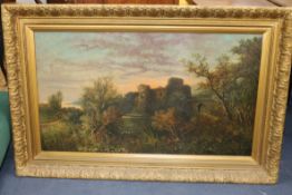 William Stone, oil on canvas, 'Carne Castle', inscribed, signed and dated 1890 lower right 61 x