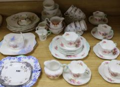 A Shelley teaset and mixed tea wares