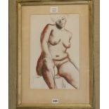 Philip Naizavely?, charcoal and pastel, study of a nude woman 39.5 x 26cm
