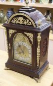 A late 19th century gilt metal mounted mahogany eight day bracket clock height 65cm
