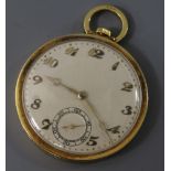 An 18ct gold dress pocket watch, with subsidiary seconds.