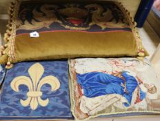 Four needlepoint or tapestry cushions, Aubusson style