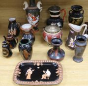 A collection of assorted Greek style ceramics