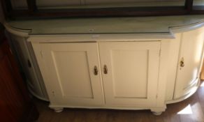 A white painted pine breakfront side cabinet W.160cm