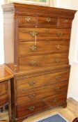 A Georgian mahogany chest on chest W.109cm