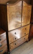 A 1930's walnut cupboard W.100cm