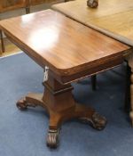 A William IV mahogany tea table W.102cm