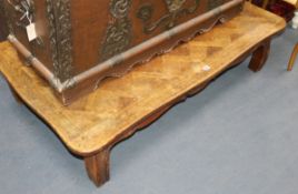 A French oak parquetry table W.145cm