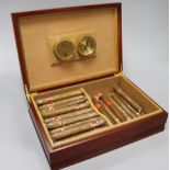 A humidor containing cigars