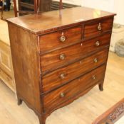 A Regency mahogany chest, fitted two short and three long drawers W.109cm