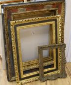 Four 18th - 20th century gilt and polychrome picture frames