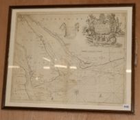 Capt. G Collins (dedicated to William III), a Naval chart, The River Dee or Chester-Water 46 x 58cm