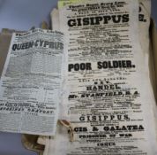A collection of unframed 19th century Play Bills from The Theatre Royal, etc.