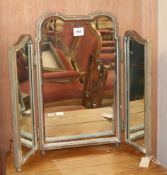 A triple dressing mirror W.73cm approx.