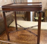 A George III style mahogany square topped galleried table W.63cm