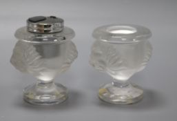 A pair of Lalique glass pedestal bowls